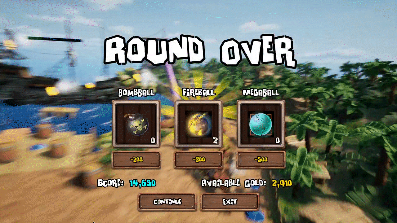 Shop screen between rounds